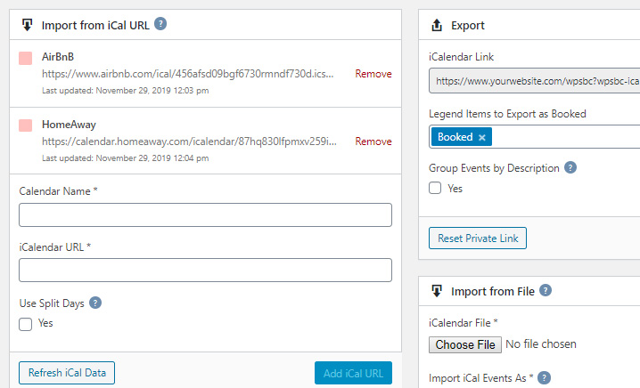 iCalendar Import and Export